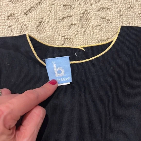 Bella bliss navy courteous dress with yellow trim - Picture 3 of 7